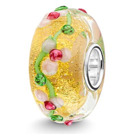 MATERIA by Matthias Wagner Glass Beads 3D Charms Pendant Silver 925 Sleeve Women, Glass