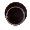 Elama Midnight Beach 16 Piece Dinnerware Set in Metallic Black