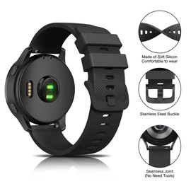 4-Pack Silicone Bands Compatible with Garmin Venu 3/Vivoactive 4/Venu 2/Forerunner 265/Forerunner 255 Watch Bands, 22mm Soft Silicone Sport Replacement bands for Women Men (Black+Black+Black+Black)