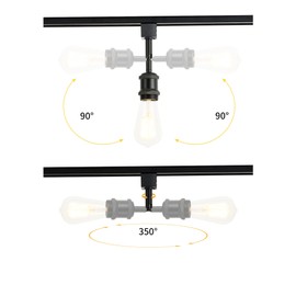 H Type Track Lighting Head to E26 Track Light Heads Modern Pendant Track Lighting Fixtures Ceiling for Kitchen, H Track Lighting Rail System Compatible, 4 Pack (No Bulbs)