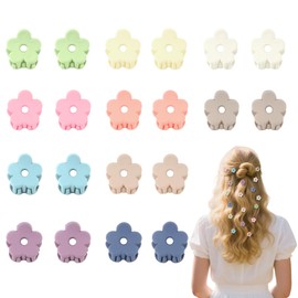 Bumlofa Pack of 20 Hair Clips Small Colourful Hair Clip Flower Mini Hair Clips Girls Colourful Flower Hair Clips for Hairstyles Decoration & Party Look