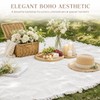 Etnorsu 91 x 71inch White Outdoor Picnic Blanket with Waterproof