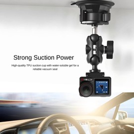 Fotoleey Suction Cup Mount for Osmo Action 5, Insta360 X4, X3 - Compatible with Action Cameras, Dash Cams and Smartphones