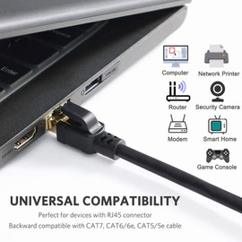 RiteAV - Cat7/Cat8 Outdoor Waterproof Ethernet Direct Burial Cable (600MHz) Shielded (Pure Copper) PE Rugged Jacket - 100FT