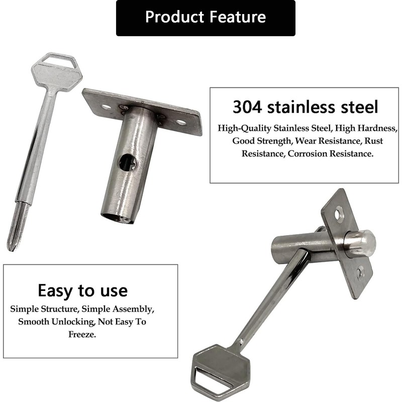 Recogwood Stainless Steel Hidden Manager TubeWell Mortise Fire Door Lock