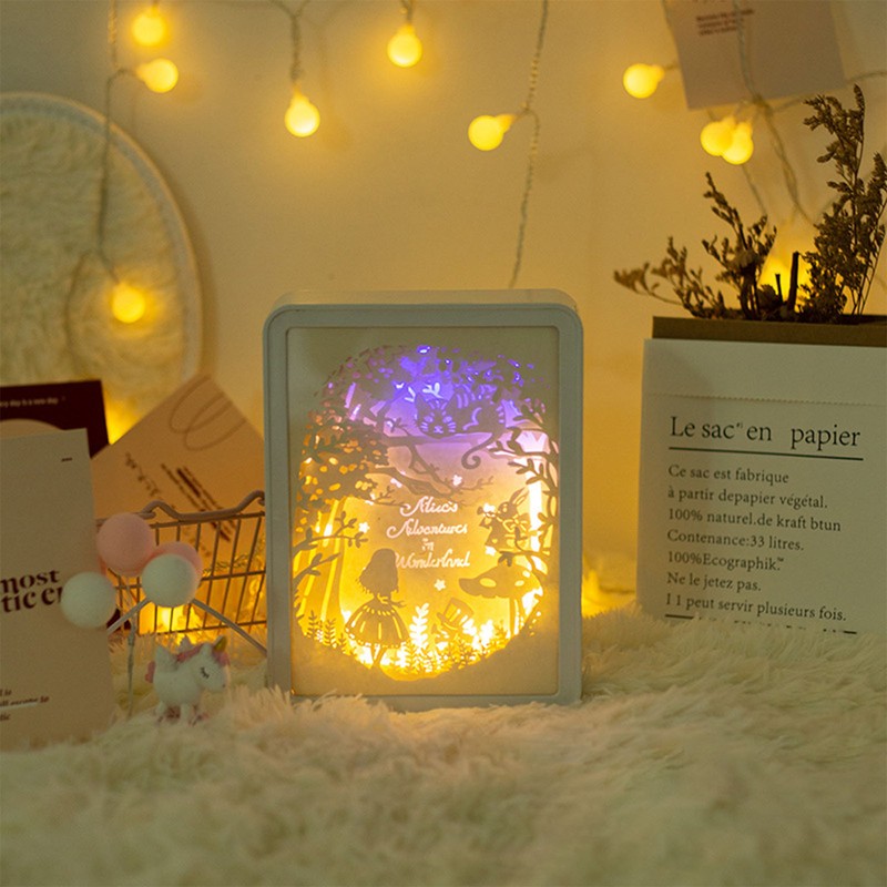 Papercut Light Box Soft Warm Light Romantic USB Battery Powered