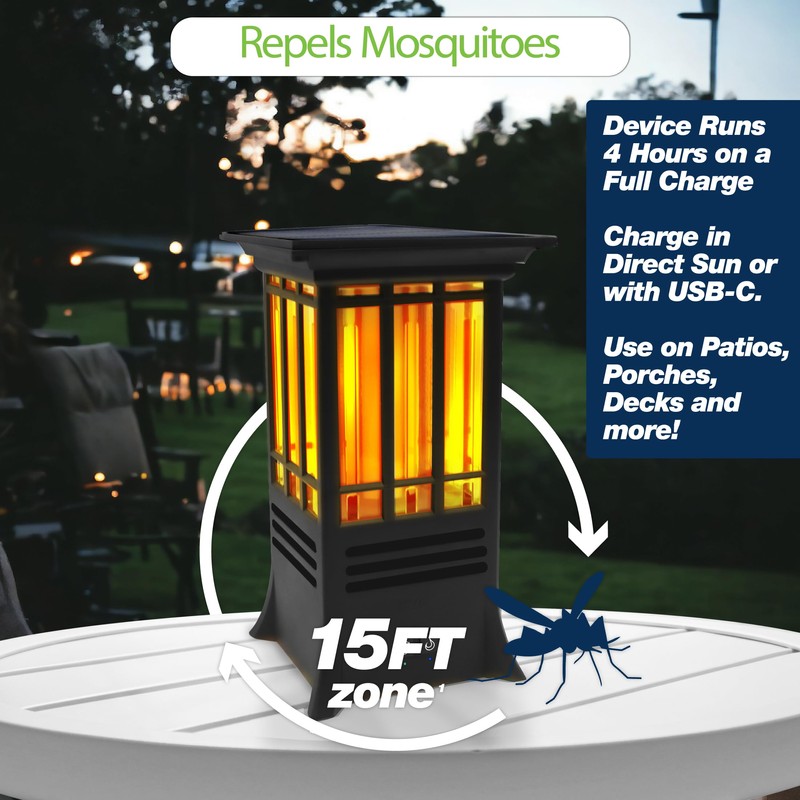 PIC Solar Flame Effect Tabletop Mosquito Repellent