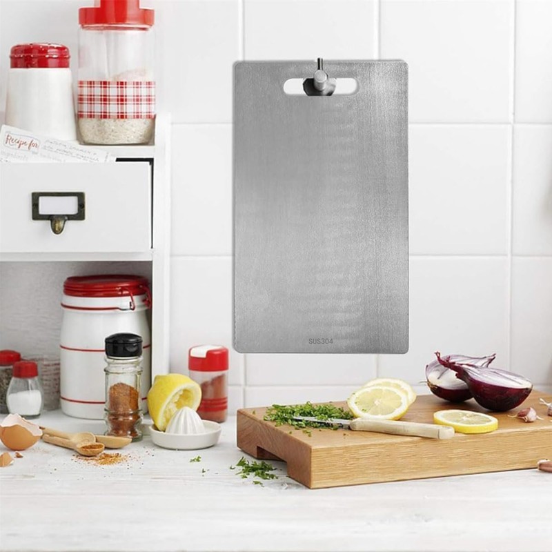 Gyugmhao Titanium Cutting Board,Stainless Steel Cutting Boards for Kitchen,Double-Sided Food