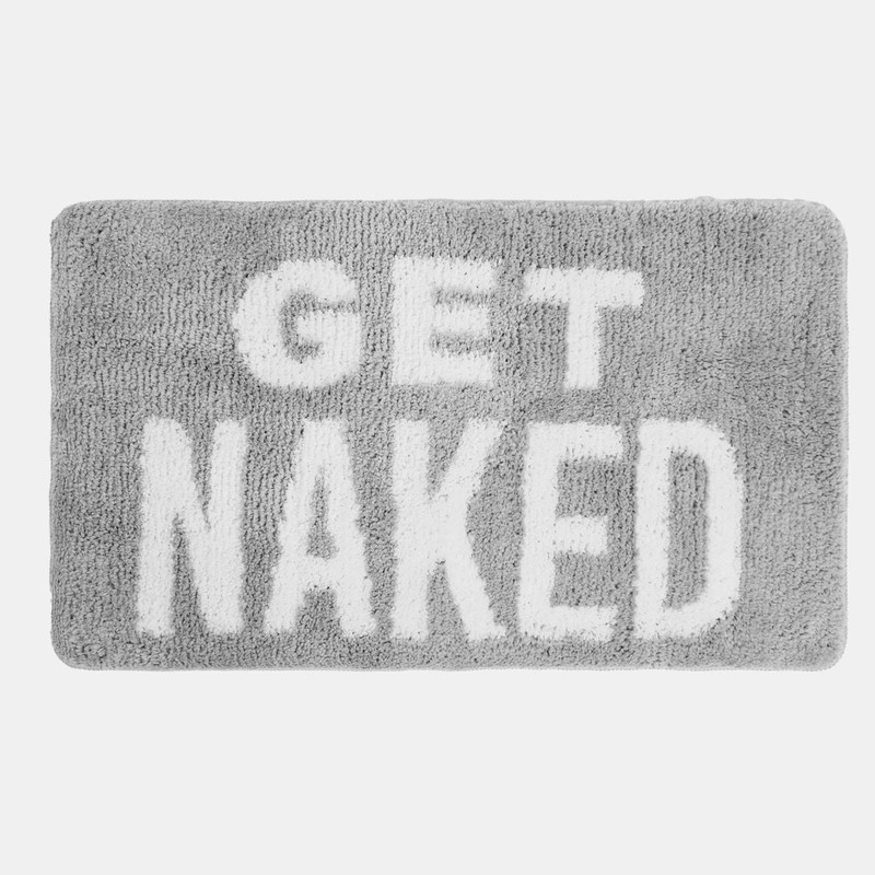 OHS Get Naked Bath Mat Grey, Super Soft Bath Mats