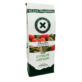 Black Insomnia Extreme Caffeine Coffee - World's Strongest Highly Caffeinated Coffee - Chocolate Raspberry Flavored Classic Roast Ground - 1lb