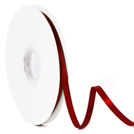 Cinta de satén de color rojo vino de 1/4 pulgadas x 50 yardas, cinta de tela de poliéster de alta densidad de doble cara para envolver regalos, bodas, fiestas, manualidades, lazos para el pelo, adornos de decoración del hogar