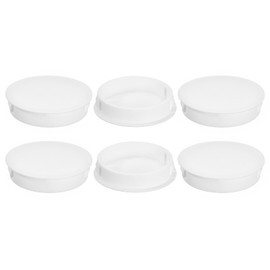 uxcell 6Pcs 45mm(1-3/4") Nylon Hole Plugs, Flush Type Panel Round Snap in Fastener Knockout Locking Plugs for Furniture Insert End Caps Panels, White
