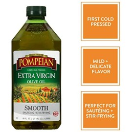 Pompeian Smooth Extra Virgin Olive Oil, First Cold Pressed, Mild and Delicate