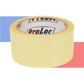 ProLoc Low Noise Packaging Tape - Pick Colour & Qty: 1 Roll of Clear Tape (48mm x 66m) - Strong Packing Tape with Secure Seal & Silent Unwind - Sticky Parcel Tape for Packing Boxes & Moving House