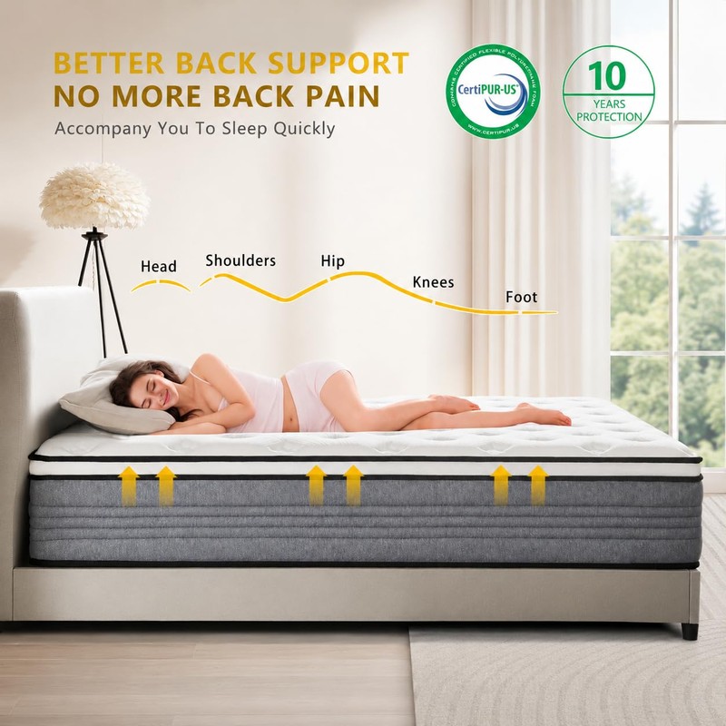 Twin Mattress, 10 Inch Twin Size Mattress in a Box