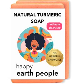 Natural YONI Soap Bars for Odor Control, Brightening & Gentle Cleansing of Yoni with Pure Turmeric (2 PACK)