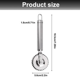 Stainless Steel Pastry Cutter Wheel, Fluted Pasta Dough Crimper Ravioli Cutter Maker Tool for Pizza, Noodles, Cookies Pie Crust Versatile Pastry Wheel for Kitchen Baking & Cooking