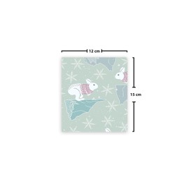 Le Jardin du Lin Bedruckte Baumwoll Taschen mit Kordelzug, Einkaufstasche, Beutel, Stoffsack, Stofftasche, Gemüsesack, Wiederverwendbare, Umweltfreundlich, Mehrzweck, Faltbar, Größe: 12x15 Cm