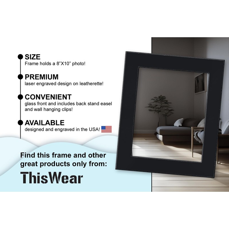 ThisWear Large Photo Frame Golden Retriever Paw Prints 8x10 Leatherette