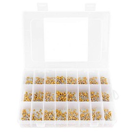 Duokon 50V Capacitors, Car Audio Ceramic Capacitor Assortment Set of 1200 24 Values 10pF-10uF Small Capacitor Monolithic Capacitor Set