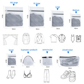 8 PCS Bolsas para Lavar Ropa Delicada,RUISTLI Laundry Bag Clasificación Hay Bolsa Lavanderia Universales,Bolsa de Lavandería de Ropa Interior,Bolsa Lavanderia Cremallera de Gran con Capacidad