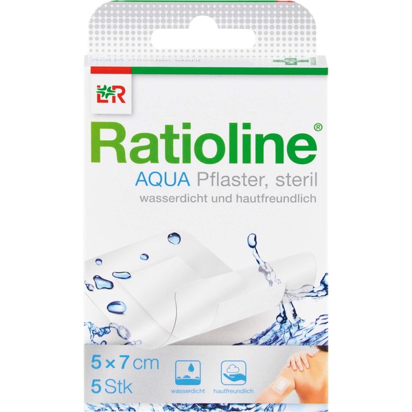 Ratioline aqua Duschpflaster plus 5 x 7 cm steril, 5 St. Pflaster