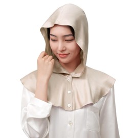 LilySilk 100% Silk Bonnet for Women 22MM Silk Night Cap with Buttons Neck Long Silk Sleep Cap Ruffle for Sleeping, Daily Care & Decoration Bright Coffee One Size