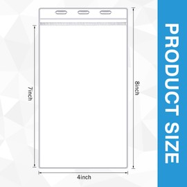 Patelai 4 x 8 Inch Plastic Badge Holder Bulk Clear Vinyl ID Protector Sleeves Card Ticket Credential Badge Sleeves Vertical Waterproof Badge Holder Name Tag Holder for Sporting Events (100 Pcs)