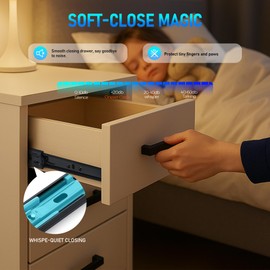 Soft Close Drawer Slides 12 Inch, Full Extension Ball Bearing Heavy Duty Drawer Slides Side Mount for Cabinet (6 Pairs, Black)