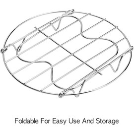 2 Pcs Steamer Rack Trivet with Handles Compatible with Instant Pot Accessories 6 or 8 Qt Pressure Cooker,Stainless Steel Steaming Rack Trivets,Long Handle for Easy Pot Removal