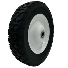 8 X 1.75 Steel Wheel Diamond Tread 1/2 Ball Bearing x 1-3/8" Offset Hub (Compatible with 490-322-0004)
