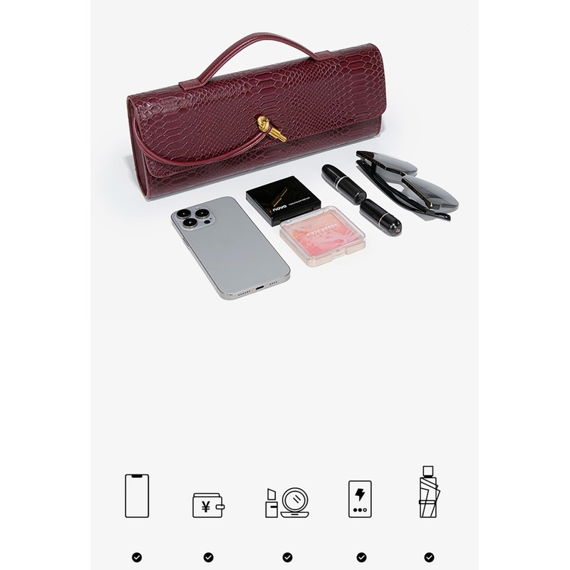 Beaguful Womens Fashion Leather Clutch Bag Crocodile Print Evening Handbag