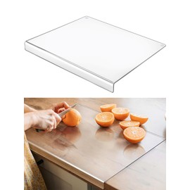KEWILLEN Acrylic Cutting Board with Counter Lip,15.7"x11.8" Clear Plastic Cutting Boards for Kitchen Countertop,Acrylic Transparent Chopping Board Perfect for Bread,Meat, Kitchen Gadgets & Decor