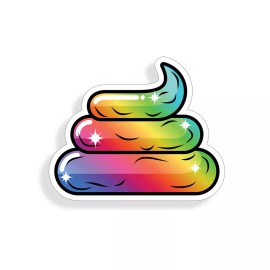 Reel Sticky Rainbow Poop Emoji Sticker Pooping Cup Phone Car Vehicle Window Bumper Decal