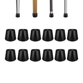 VOCOMO 1/2" Round Rubber Chair Leg Tips Caps, 8 Pack Extra Small Chair Leg Floor Protectors Small Furniture Legs Caps Non Slip Reduce Noise for Hardwood Floors (Black, Fit: 12mm to 13mm)