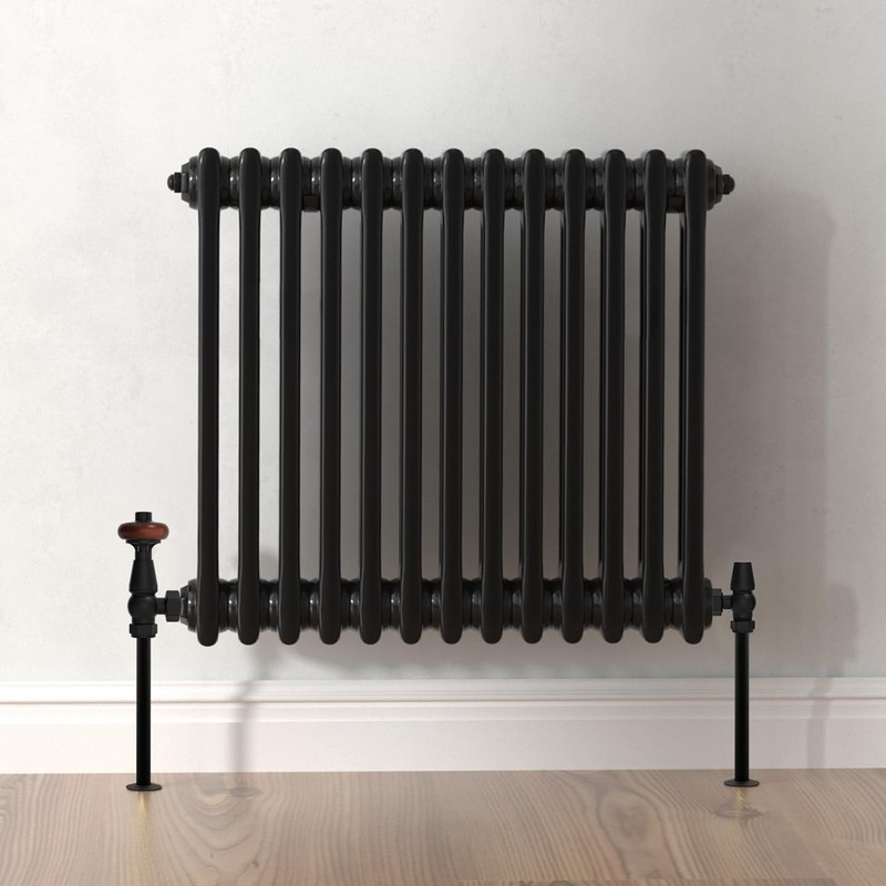 VANCOCO Radiator Collars Cover Pair Matt Black Radiator Pipe Sleeves
