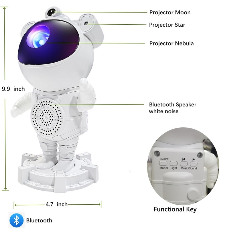 Recsg Star Projector Galaxy Night Light - Astronaut Star Nebula