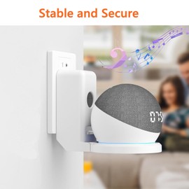 EWIGE Plug Wall Mount Accessory for Dot 4/5 Gen and Google Speaker Stand Accessories (White)