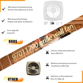2025 Upgrade 97011790 S97011790 Grille Compatible with Nutone Broan Wall Fans Part 509S-A 509S-B Through Wall Fan 503 505 507 509s Ventilation Fan (Replacement Old Style) 2-year Qa