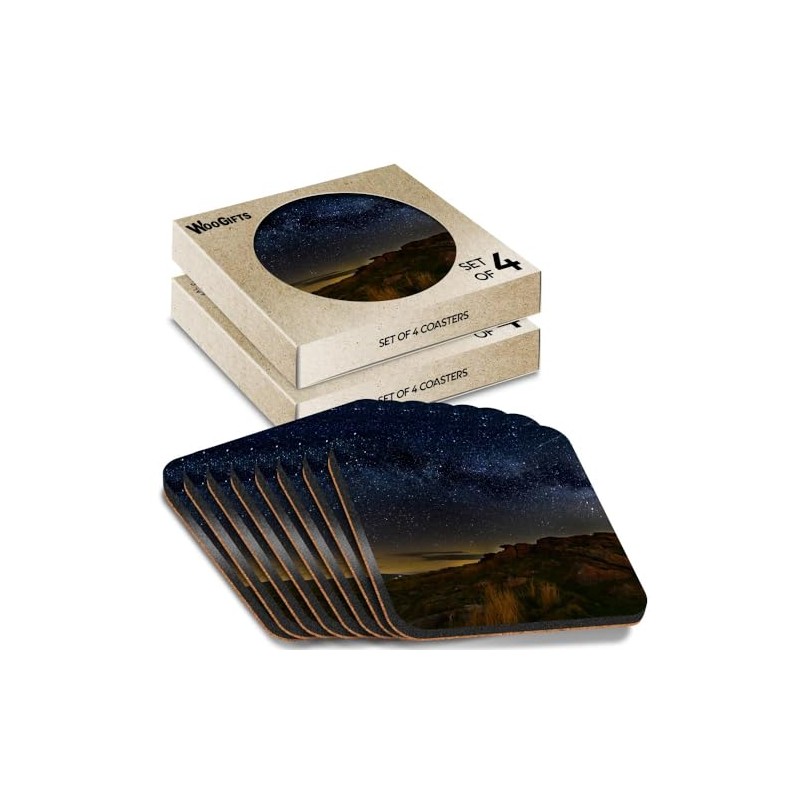 8 x Square Coasters - Milky Way Brecon Beacons Wales