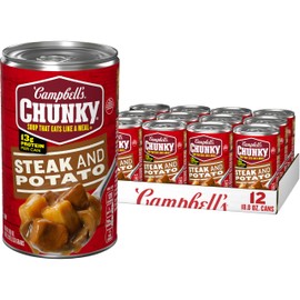 Campbell’s Chunky Soup, Steak and Potato Soup, 18.8 Ounce Can (Pack of 12)