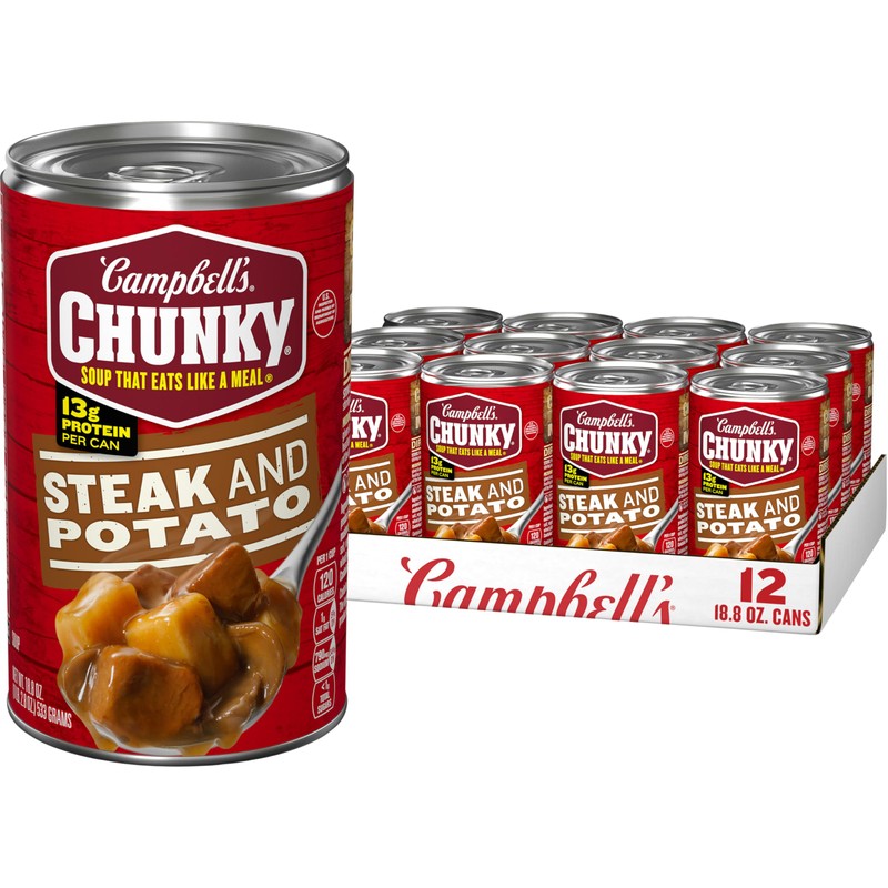 Campbell’s Chunky Soup, Steak and Potato Soup, 18.8 Ounce Can