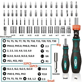 Magnetic 61 in 1 Ratcheting Screwdriver Set