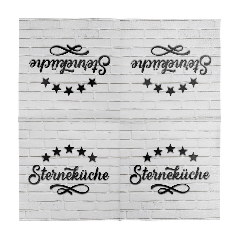 HEKU 100 napkins, 3-ply, 33 x 33 cm, star kitchen,