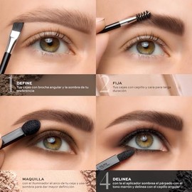 LBEL - Estuche Perfeccionador de Cejas y Ojos 4.4 g, para Cejas Perfectas y Maquillaje Profesional, con Sombra-delineador, Iuminador, Gel Fijador,... 