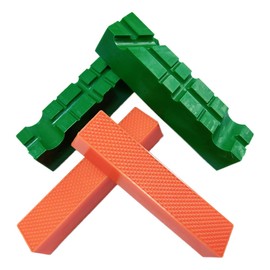 2-Pair 5 inch Vise Jaw Pads, Magnetic Vise Jaw Protective Covers, 1 Multi-Groove Jaw Pads Set and 1 Standard Waffle Surface Jaw Pads Set, for Clamping Woodworking Metal Plastics (Green, Orange)