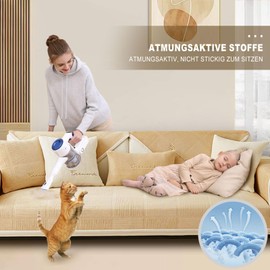 kogxscej Sofa Cover, Soft Milk Velvet Sofa Protective Cover, 1/2/3/4 Seater L-Shape Sofa Cover, Corner Sofa, Universal Non-Slip Sofa Throw, Sofa Protector