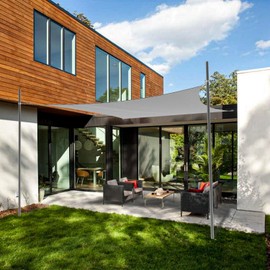 INFRANGE 20'x24' Sun Shade Sail Rectangle Canopy Cover with A Ring Steel Wire UV Block for Outdoor Patio Garden Backyard (Light Gray)