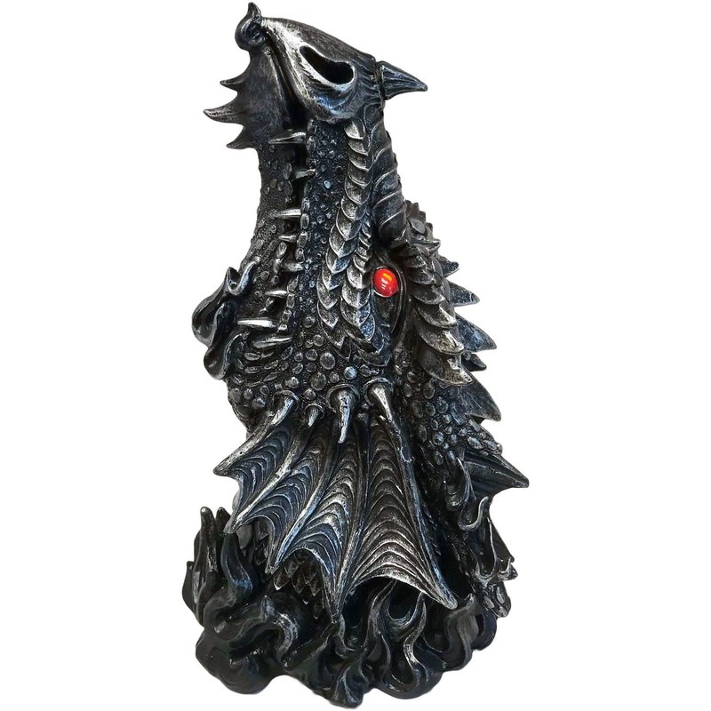 DWK 12-inch Puff Gothic Medieval Mythical Dragon Head Incense Burner