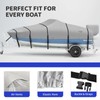 LooDro Tearproof Center Console Boat Cover with Windproof Straps for
